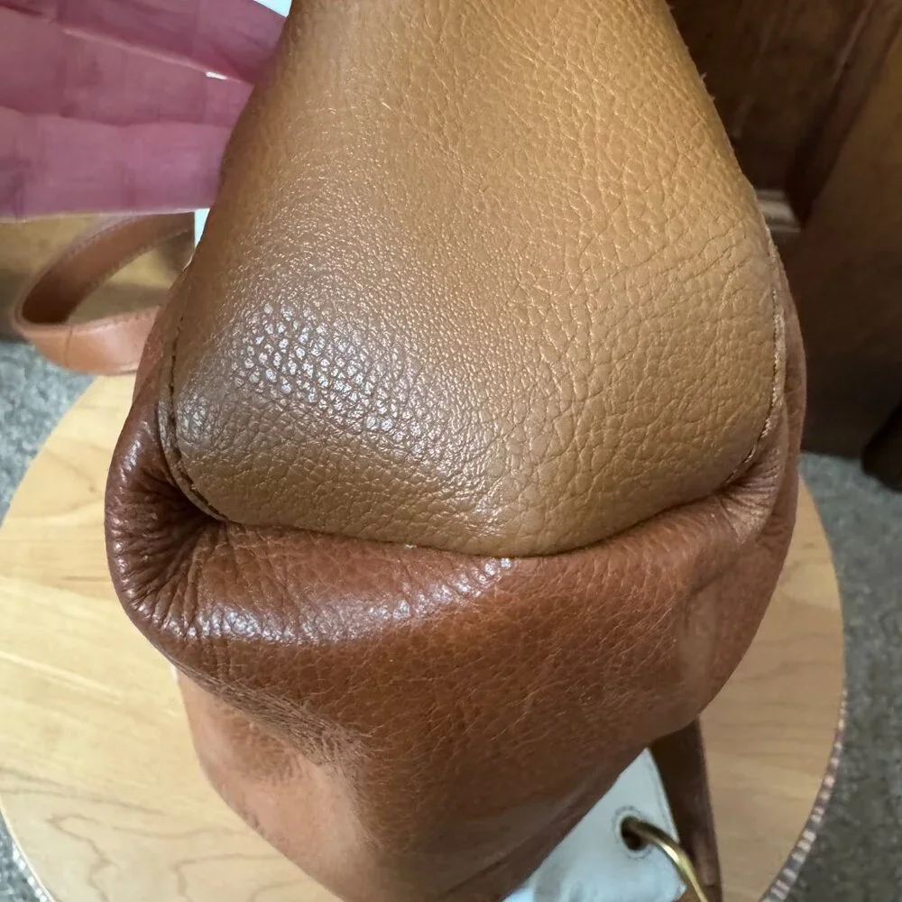 Fossil Ivory & Brown Shoulder/Crossbody Hobo Bag w/Side Pockets